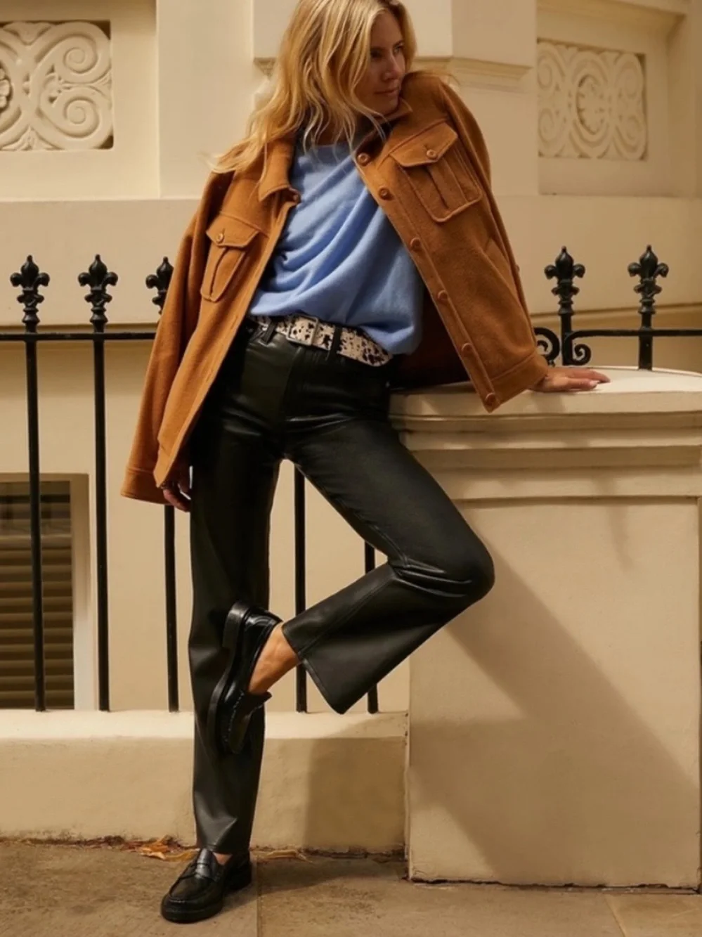 J.Crew High-rise waist slim demi boot pant faux leather 28